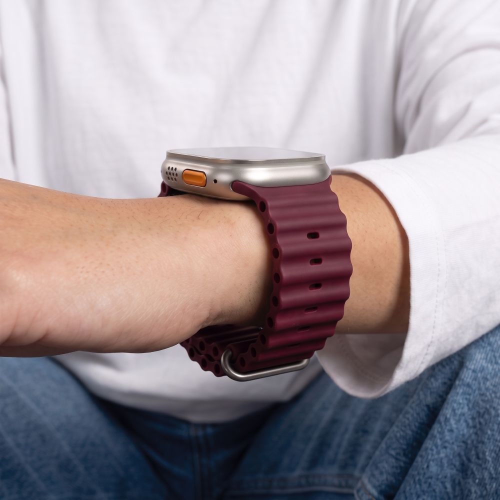 Dirželis Tech-Protect Iconband Pro Apple Watch 8 / 9 / 10 / 11 / 12 / SE / Ultra (44 / 45 / 46 / 49 mm), tamsiai bordo --...
