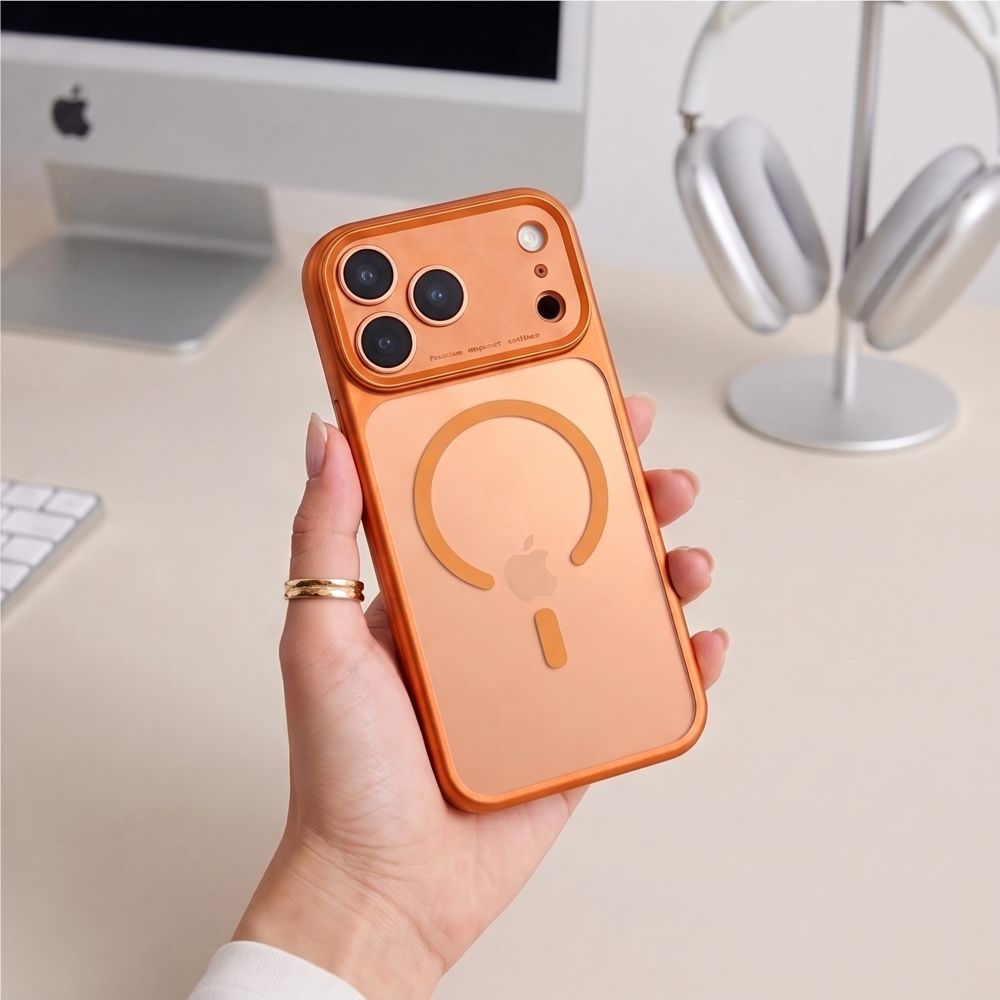 Dėklas Tech-Protect MagPrime MagSafe CC iPhone 17 Pro Max / 18 Pro Max, matinis oranžinis -- iPhone 17 Pro Max, iPhone 18...
