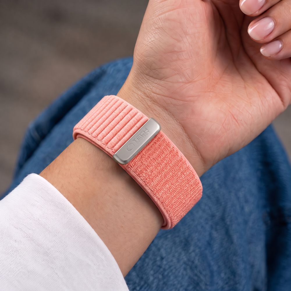 Dirželis Tech-Protect NylonLoop Apple Watch 8 / 9 / 10 / 11 / 12 / SE (40 / 41 / 42 mm), šviesiai rožinis -- Apple Watch...