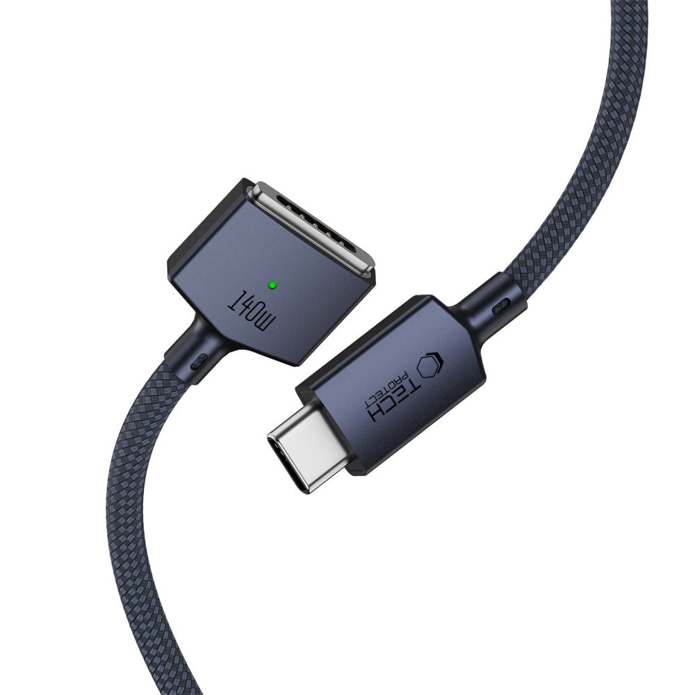 Kabelis Tech-Protect MMC01 Ultraboost USB-C - MagSafe 3, 140W, 300 cm, MacBook, tamsiai mėlynas -- MacBook