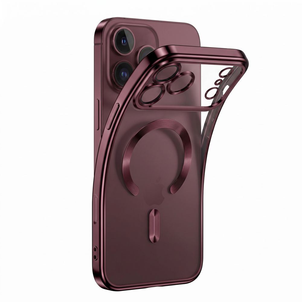 Dėklas Tech-Protect MagFlex MagSafe iPhone 17 Pro / 18 Pro, blizgios bordo spalvos -- iPhone 17 Pro, iPhone 18 Pro