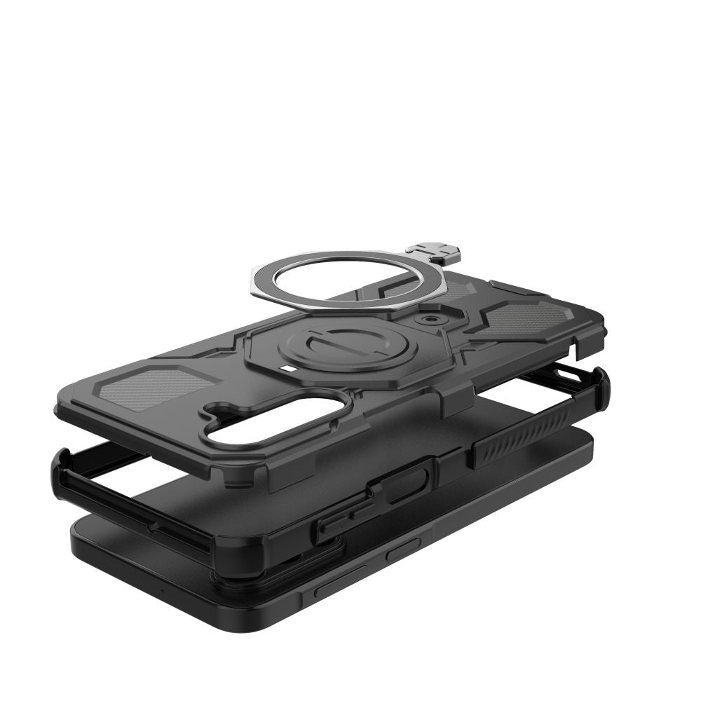 Dėklas Tech-Protect TacticStand MagSafe Galaxy A17 / A18 4G / 5G, matinis juodas -- Galaxy A17, Galaxy A18 4G, Galaxy A18 5G
