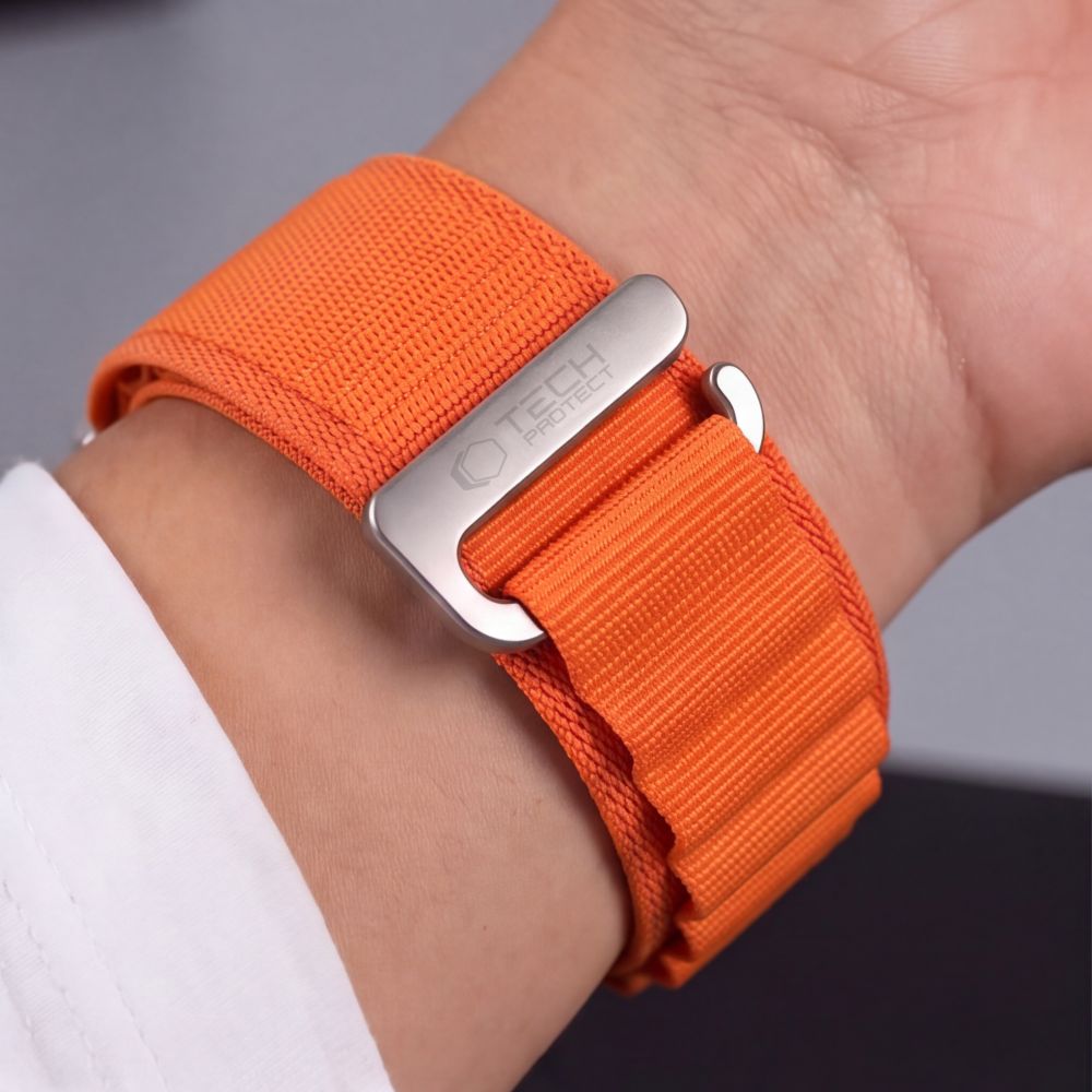 Dirželis Tech-Protect Nylon Pro Apple Watch 8 / 9 / 10 / 11 / 12 / SE / Ultra (44 / 45 / 46 / 49 mm), oranžinis -- Apple...