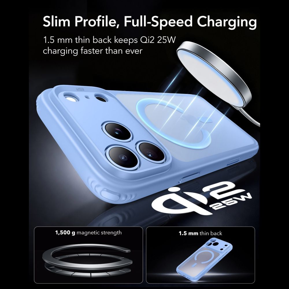 Dėklas ESR Classic Hybrid MagSafe iPhone 17 Pro Max / 18 Pro Max, matinis šviesiai mėlynas -- iPhone 17 Pro Max, iPhone...