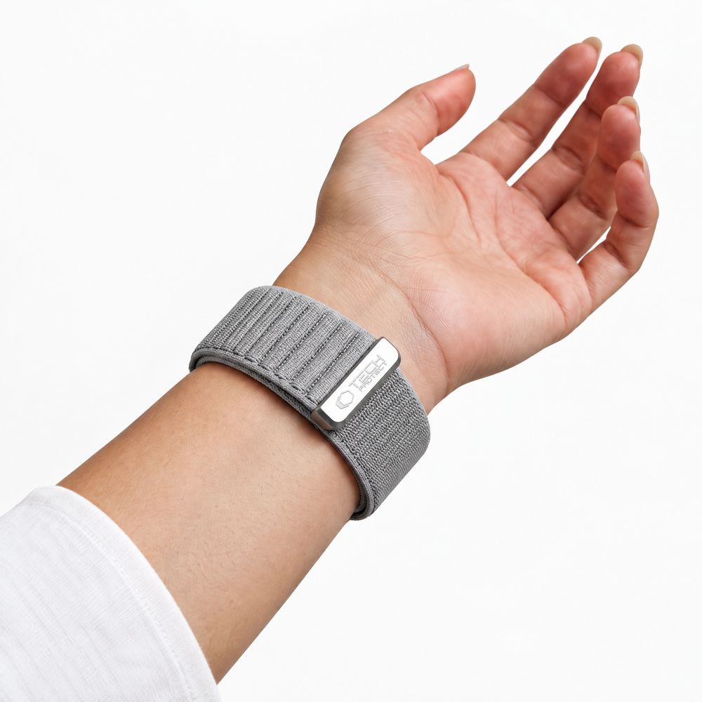 Dirželis Tech-Protect NylonLoop Apple Watch 8 / 9 / 10 / 11 / 12 / SE / Ultra (44 / 45 / 46 / 49 mm), šviesiai pilkas --...