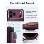 Dėklas ESR Cyber Tough Kickstand MagSafe iPhone 17 Pro / 18 Pro, bordinis -- iPhone 17 Pro, iPhone 18 Pro