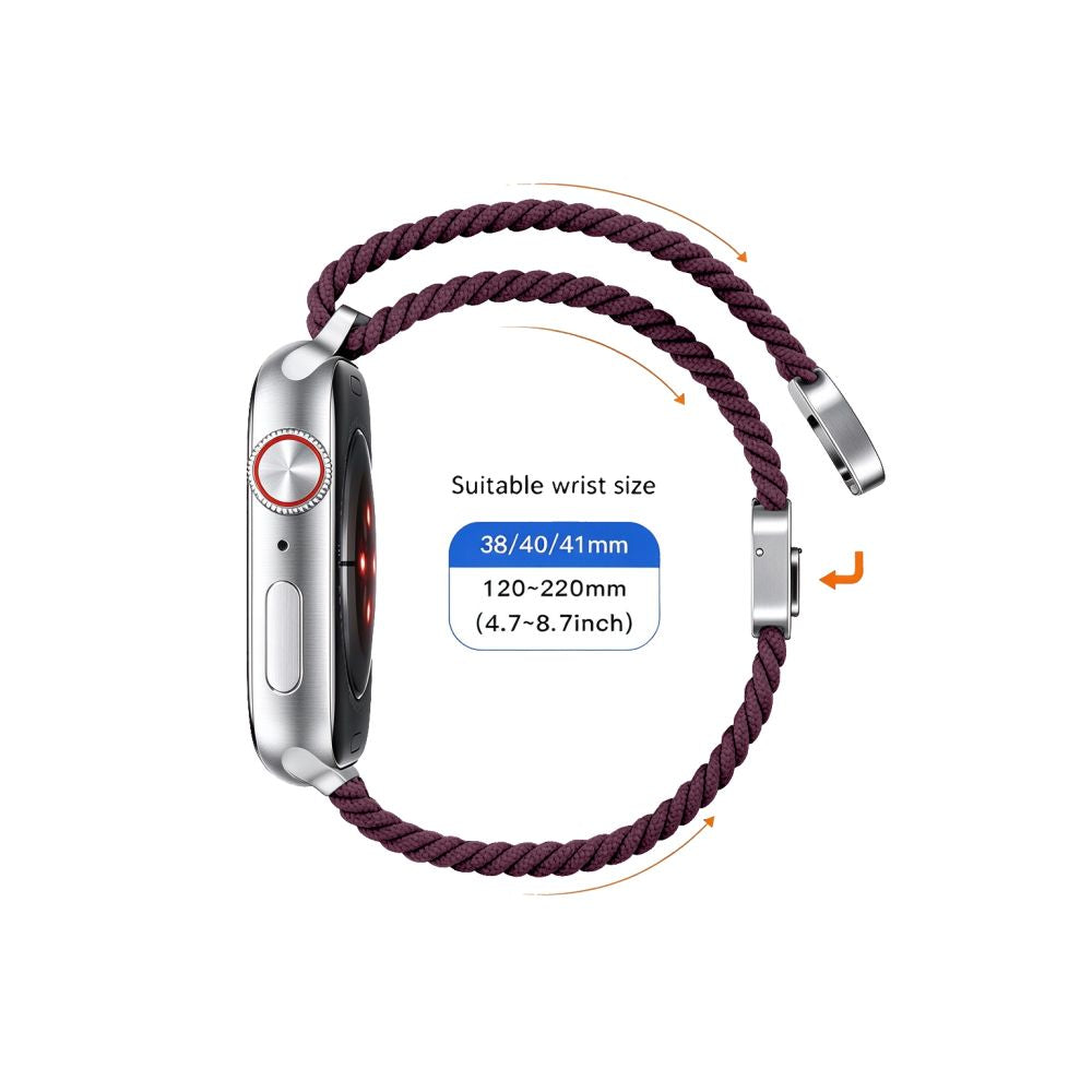 Dirželis Tech-Protect NylonMag Apple Watch 8 / 9 / 10 / 11 / 12 / SE (40 / 41 / 42 mm), bordo -- Apple Watch 8 (41 mm),...