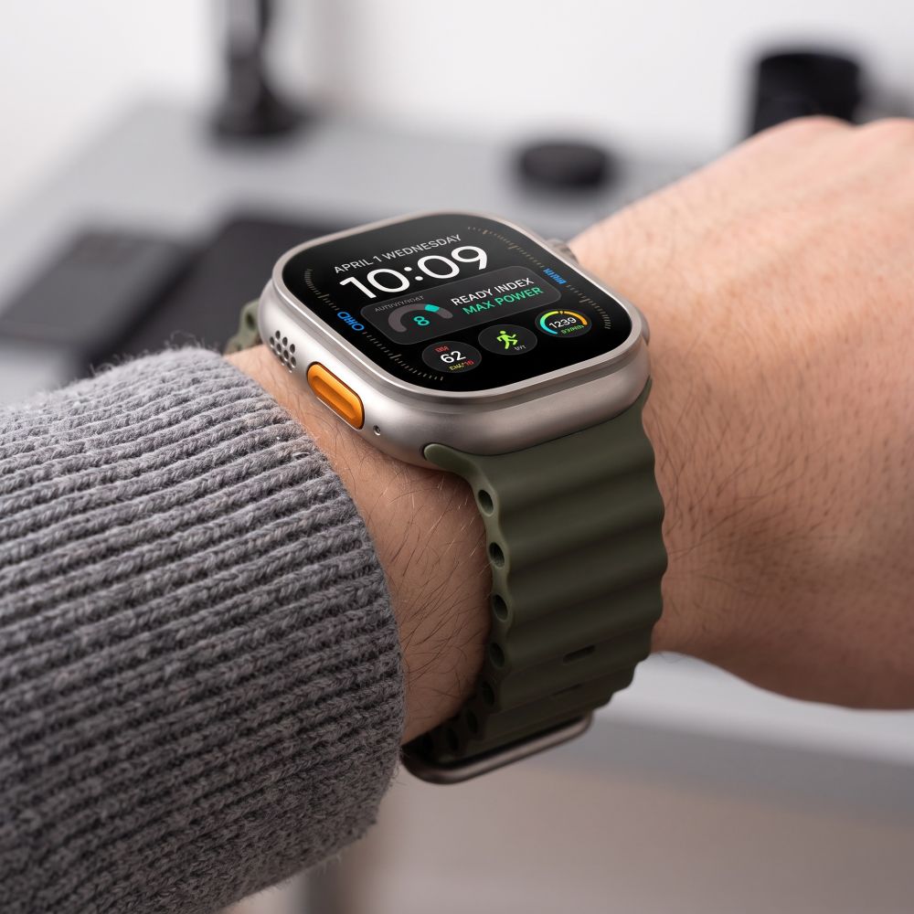 Dirželis Tech-Protect Iconband Pro Apple Watch 8 / 9 / 10 / 11 / 12 / SE / Ultra (44 / 45 / 46 / 49 mm), kariškas žalias...