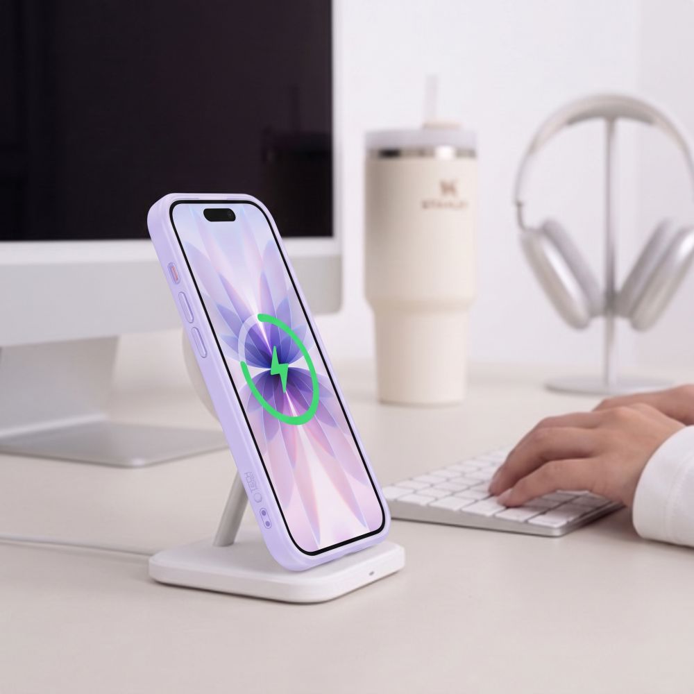 Dėklas Tech-Protect MagPeak MagSafe CC iPhone 17, matinis violetinis -- iPhone 17