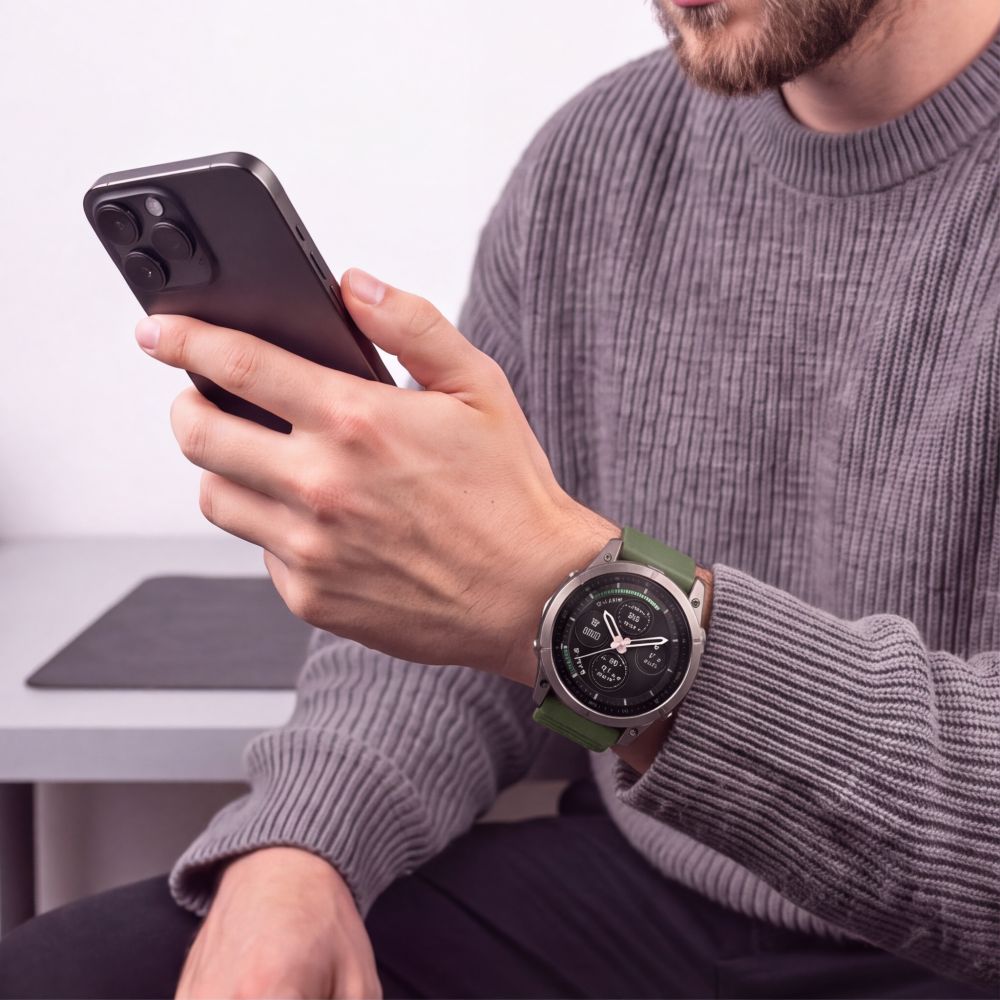 Dirželis Tech-Protect Silicone Garmin Fenix 5 / 6 / 6 Pro / 7 / 8 / 8 Pro / E / 9 / 9 Pro (47 mm), žalias -- Garmin Fenix...