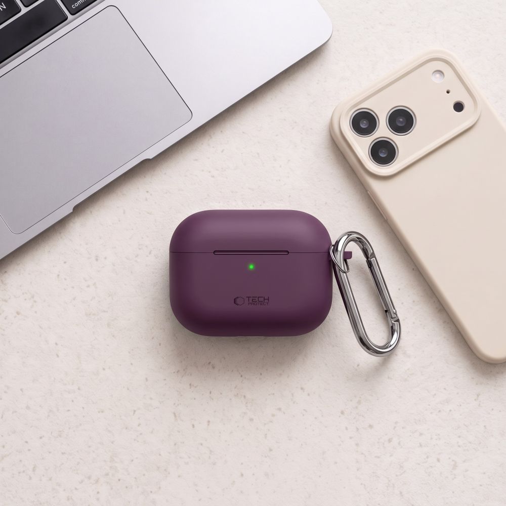 Dėklas Tech-Protect Silicone Hook Apple AirPods Pro 3, bordo -- AirPods Pro 3