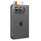 Kameros apsauginis stiklas Spigen Optik Pro Glas.tR EZ Fit iPhone Duo, 2 vnt., baltas -- iPhone Duo