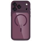 Dėklas Tech-Protect MagPeak MagSafe CC iPhone 17 Pro Max / 18 Pro Max, tamsiai vyšninis/skaidrus -- iPhone 17 Pro Max,...