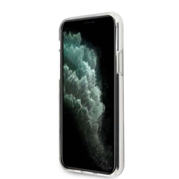Guess dėklas iPhone 11 Pro Max – juodas, gėlių motyvas -- iPhone 11 Pro Max