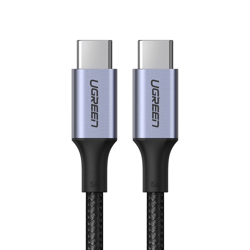 Ugreen US316 70427 USB-C - USB-C PD QC FCP kabelis 100W 5A 480Mb/s 1m - pilka -- Cell phone cables
