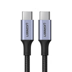 Ugreen US316 70427 USB-C - USB-C PD QC FCP kabelis 100W 5A 480Mb/s 1m - pilka -- Cell phone cables