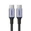 Ugreen US316 70427 USB-C - USB-C PD QC FCP kabelis 100W 5A 480Mb/s 1m - pilka -- Cell phone cables