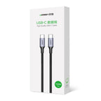 Ugreen US316 70427 USB-C - USB-C PD QC FCP kabelis 100W 5A 480Mb/s 1m - pilka -- Cell phone cables