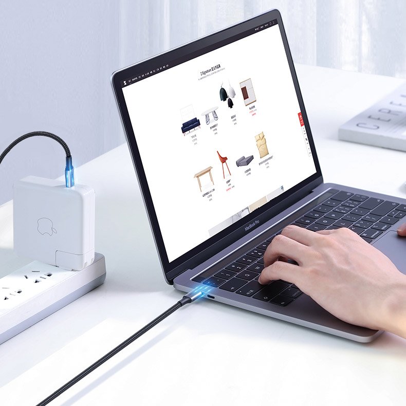Ugreen US316 70427 USB-C - USB-C PD QC FCP kabelis 100W 5A 480Mb/s 1m - pilka -- Cell phone cables