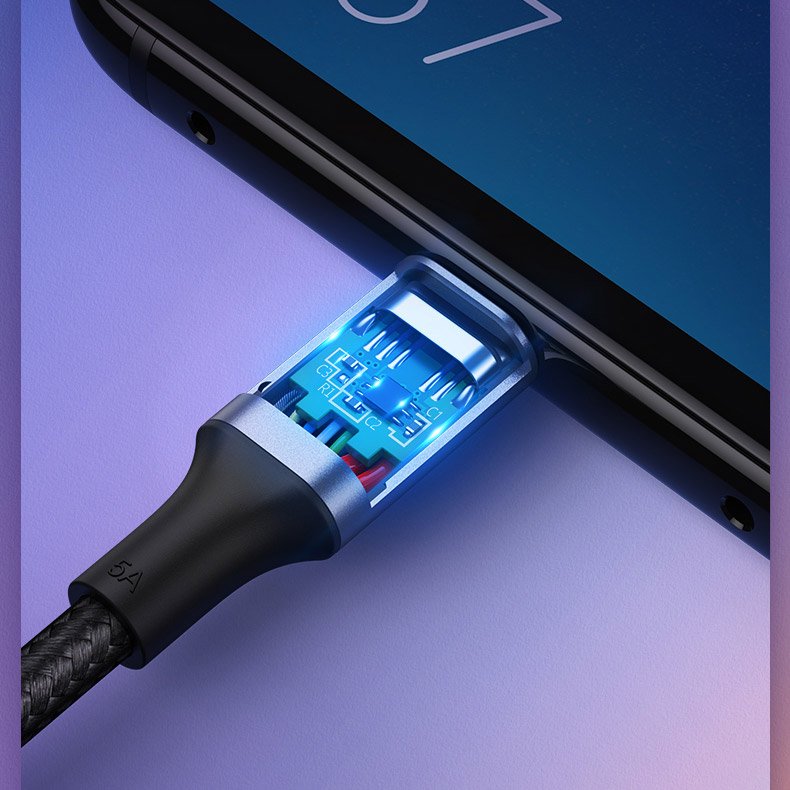 Ugreen US316 70427 USB-C - USB-C PD QC FCP kabelis 100W 5A 480Mb/s 1m - pilka -- Cell phone cables