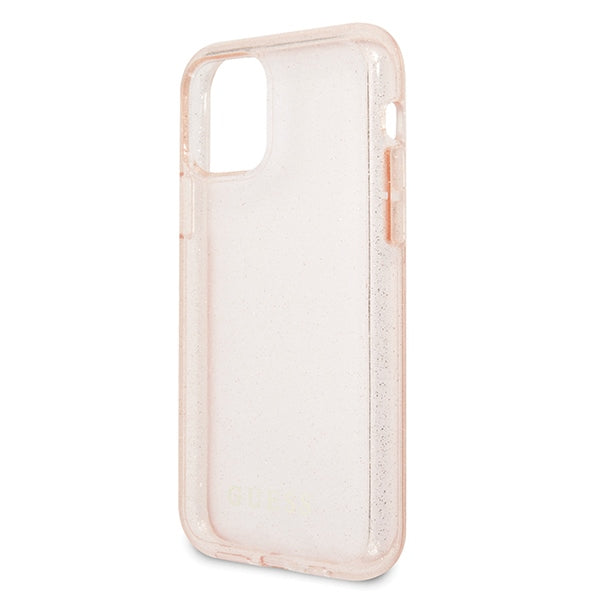Guess dėklas iPhone 11 Pro – rožinis, blizgučiai -- iPhone 11 Pro