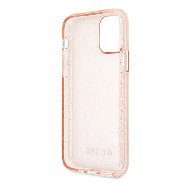 Guess dėklas iPhone 11 Pro – rožinis, blizgučiai -- iPhone 11 Pro