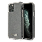 Guess dėklas iPhone 11 Pro – sidabrinis su blizgučiais -- iPhone 11 Pro
