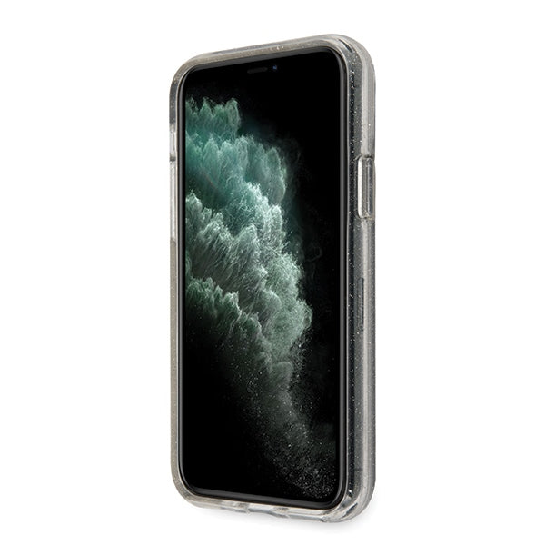 Guess dėklas iPhone 11 Pro – sidabrinis su blizgučiais -- iPhone 11 Pro