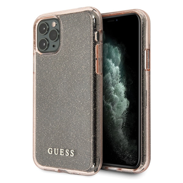 Guess Glitter dėklas iPhone 11 Pro Max – rožinis -- iPhone 11 Pro Max