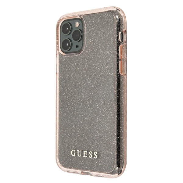 Guess Glitter dėklas iPhone 11 Pro Max – rožinis -- iPhone 11 Pro Max
