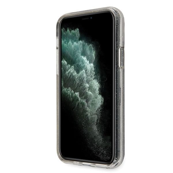 Guess dėklas iPhone 11 Pro Max – sidabrinis, blizgus -- iPhone 11 Pro Max