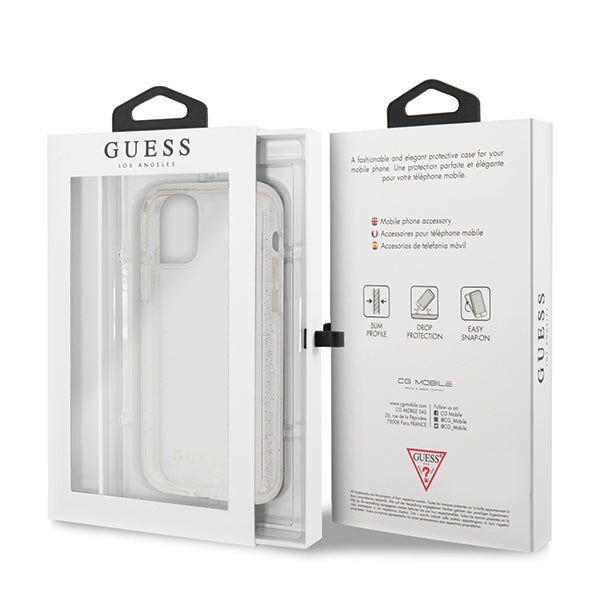 Guess dėklas iPhone 11 Pro Max – sidabrinis, blizgus -- iPhone 11 Pro Max