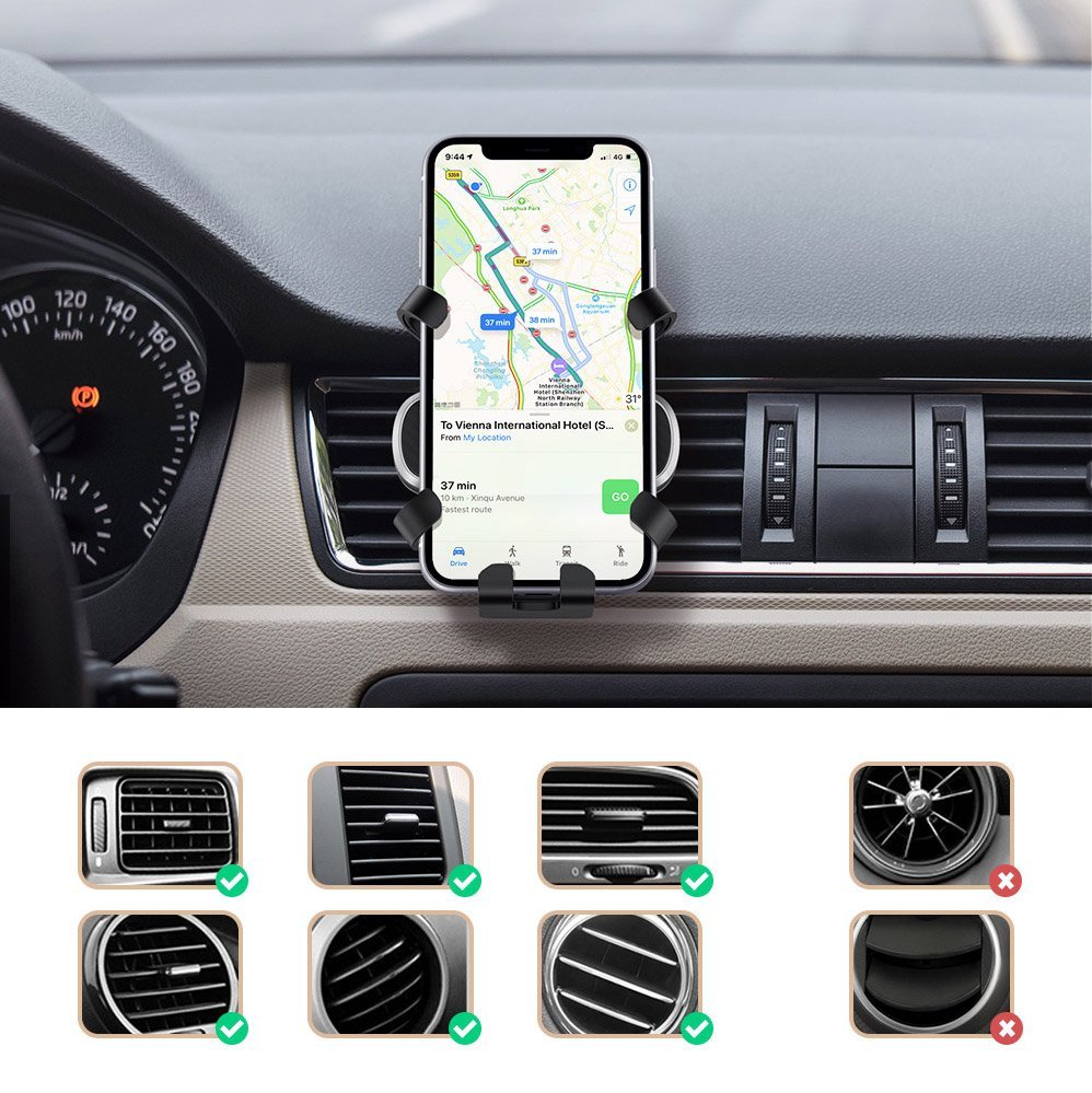 Ugreen gravitacinis automobilinis telefono laikiklis juodas (80539) -- Cell phone holders