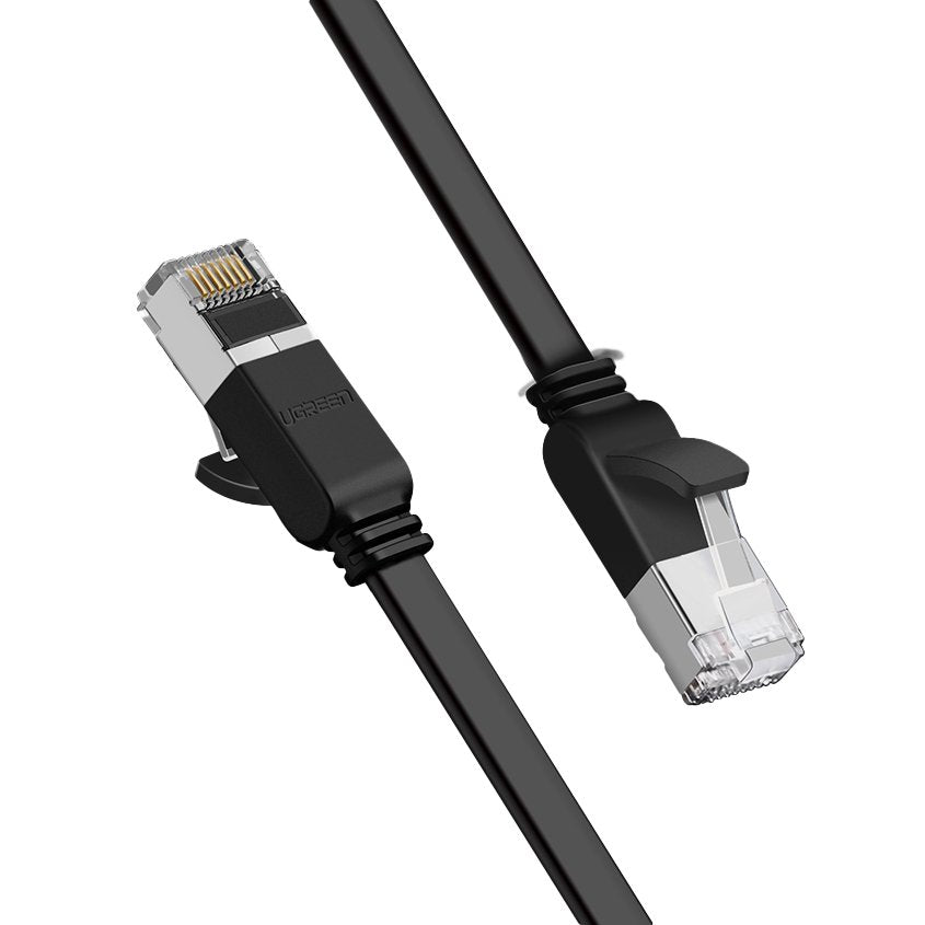 Ugreen plokščias internetinis tinklo kabelis Ethernet jungtis RJ45 Cat 6 UTP 1000 Mbps 2 m juodas (50185) -- Network Cables