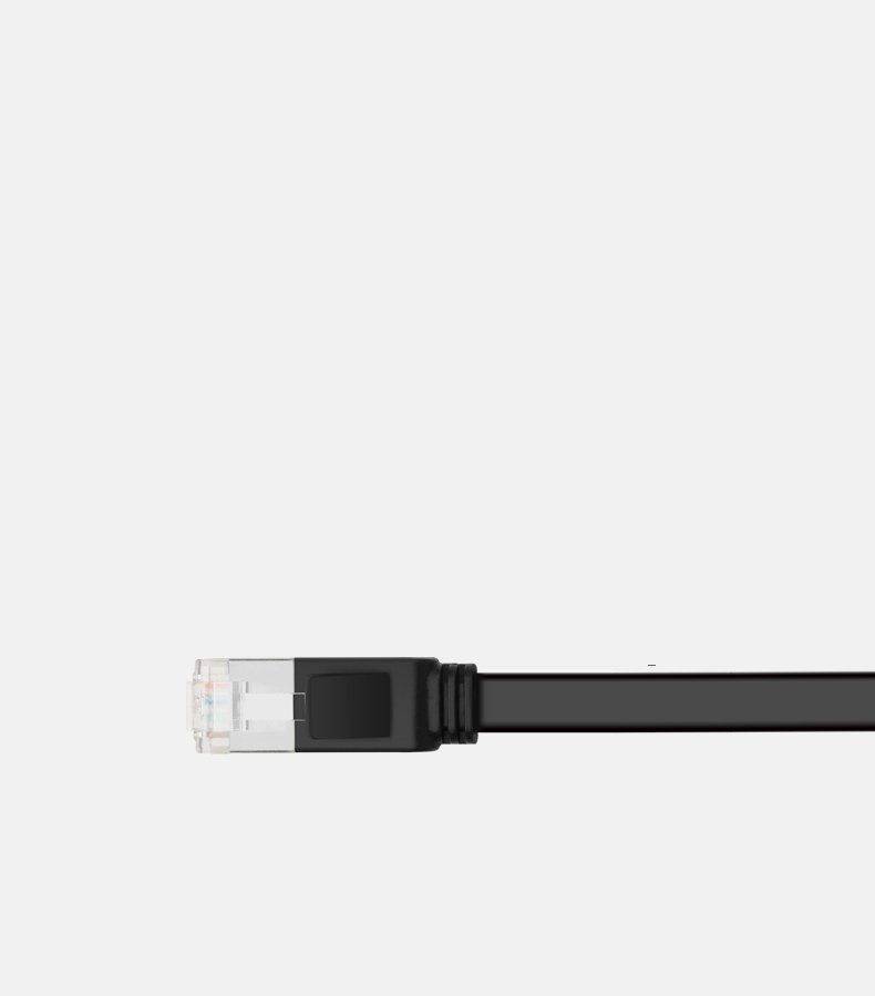 Ugreen plokščias internetinis tinklo kabelis Ethernet jungtis RJ45 Cat 6 UTP 1000 Mbps 2 m juodas (50185) -- Network Cables
