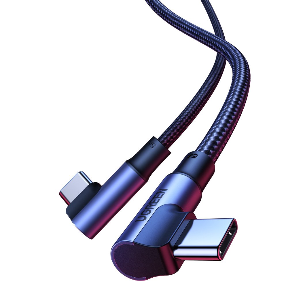Ugreen US335 70696 kampinis USB-C – USB-C PD QC FCP 100W 5A 480Mb/s 1m laidas – juodas -- Cell phone cables