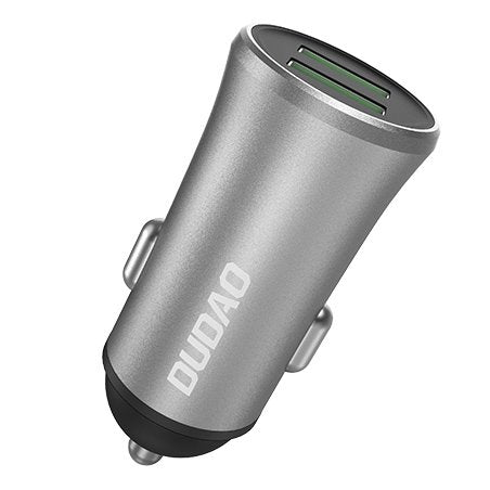 Dudao išmanus automobilinis įkroviklis 3.4A 2x USB sidabrinis (R6S silver)