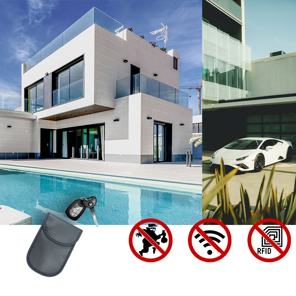 Apsaugos nuo vagystės automobilio raktelių dėklas blokuoja radijo bangas Keyless Faraday Box dangtelis Faraday narvas 14 cm su 10 cm juodu