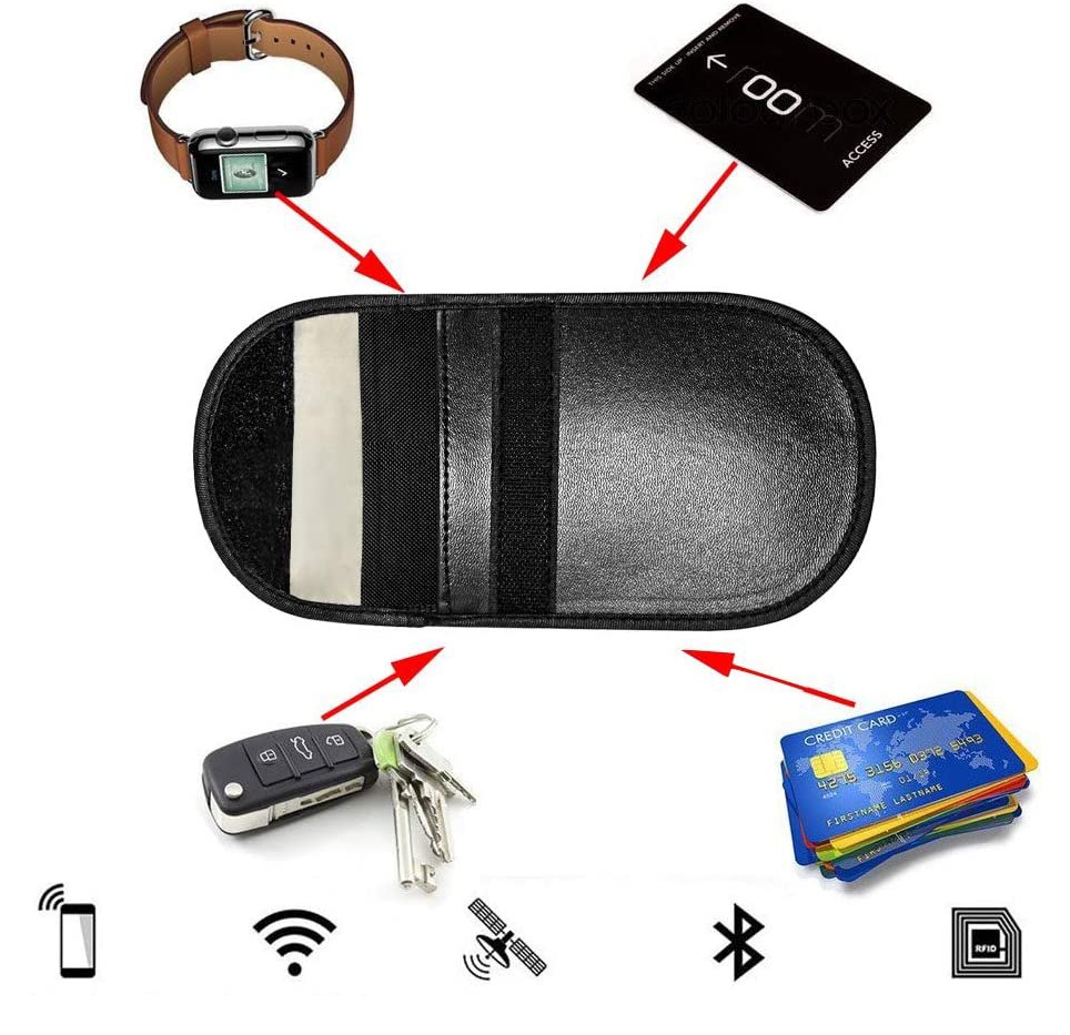Apsaugos nuo vagystės automobilio raktelių dėklas blokuoja radijo bangas Keyless Faraday Box dangtelis Faraday narvas 14 cm su 10 cm juodu