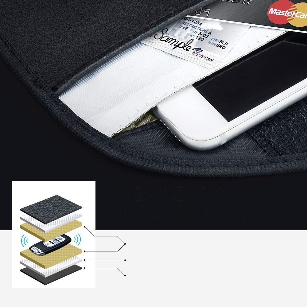 Apsaugos nuo vagystės dėklas automobilio raktams Telefono radijo blokavimas Faraday dėžutė Faraday narvas 20cm x 11cm juodas