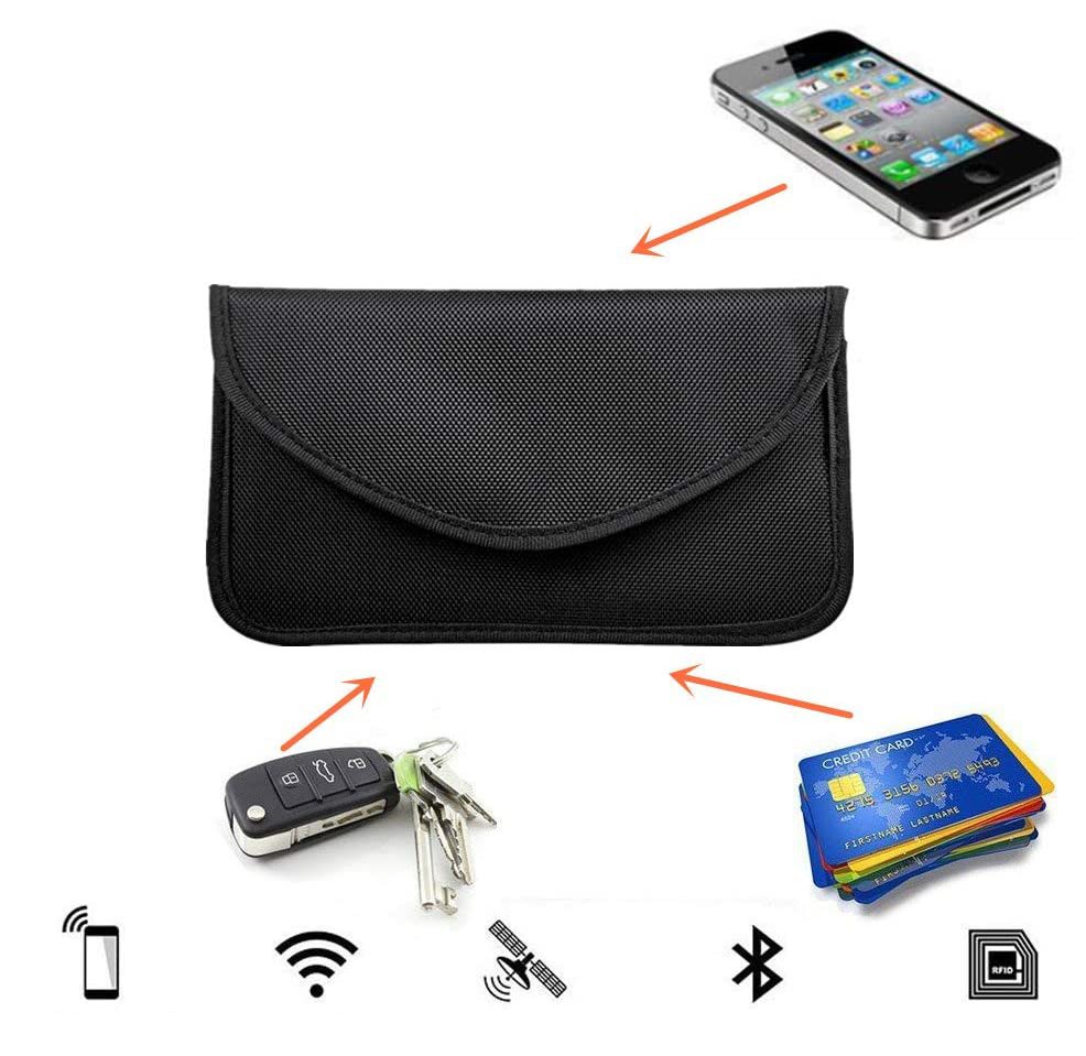 Apsaugos nuo vagystės dėklas automobilio raktams Telefono radijo blokavimas Faraday dėžutė Faraday narvas 20cm x 11cm juodas