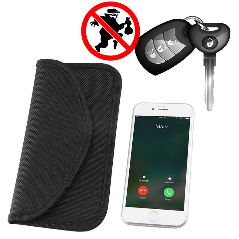 Apsaugos nuo vagystės dėklas automobilio raktams Telefono radijo blokavimas Faraday dėžutė Faraday narvas 20cm x 11cm juodas