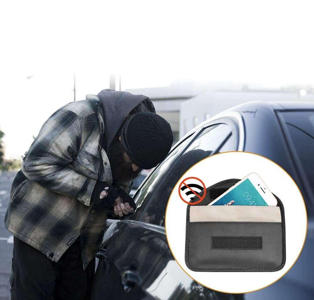 Apsaugos nuo vagystės dėklas automobilio raktams Telefono radijo blokavimas Faraday dėžutė Faraday narvas 20cm x 11cm juodas