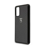 Ferrari anglies pluošto dėklas Samsung Galaxy S20 – juodas -- Samsung Galaxy S20