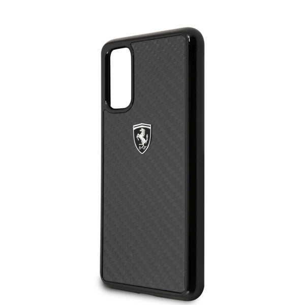 Ferrari anglies pluošto dėklas Samsung Galaxy S20 – juodas -- Samsung Galaxy S20