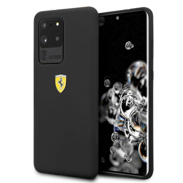 Ferrari silikoninis dėklas Samsung Galaxy S20 Ultra – juodas -- Samsung Galaxy S20 Ultra