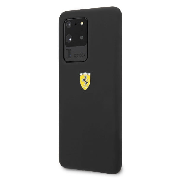 Ferrari silikoninis dėklas Samsung Galaxy S20 Ultra – juodas -- Samsung Galaxy S20 Ultra