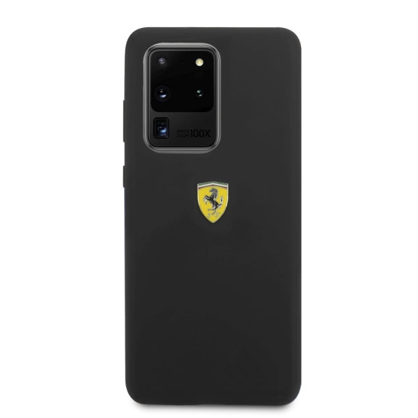 Ferrari silikoninis dėklas Samsung Galaxy S20 Ultra – juodas -- Samsung Galaxy S20 Ultra