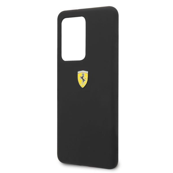 Ferrari silikoninis dėklas Samsung Galaxy S20 Ultra – juodas -- Samsung Galaxy S20 Ultra