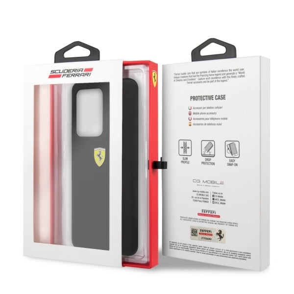 Ferrari silikoninis dėklas Samsung Galaxy S20 Ultra – juodas -- Samsung Galaxy S20 Ultra